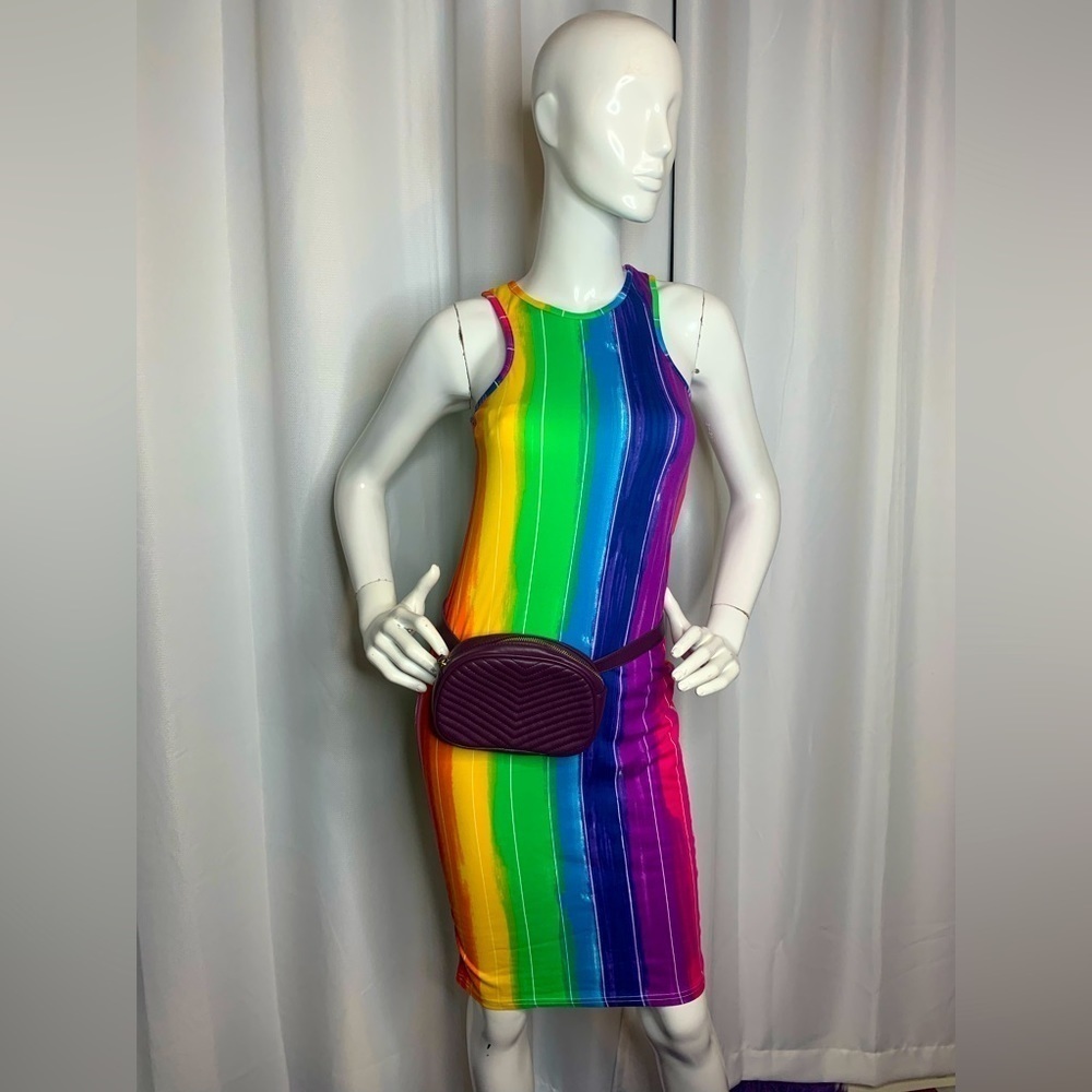 Nwt Multicoloured striped tank dress